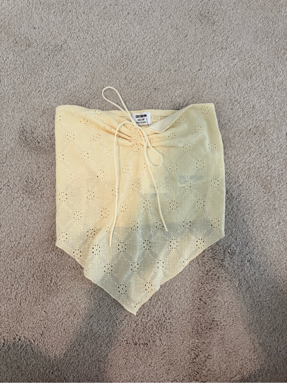 Cotton On Cream Eyelet Tie-Front Top